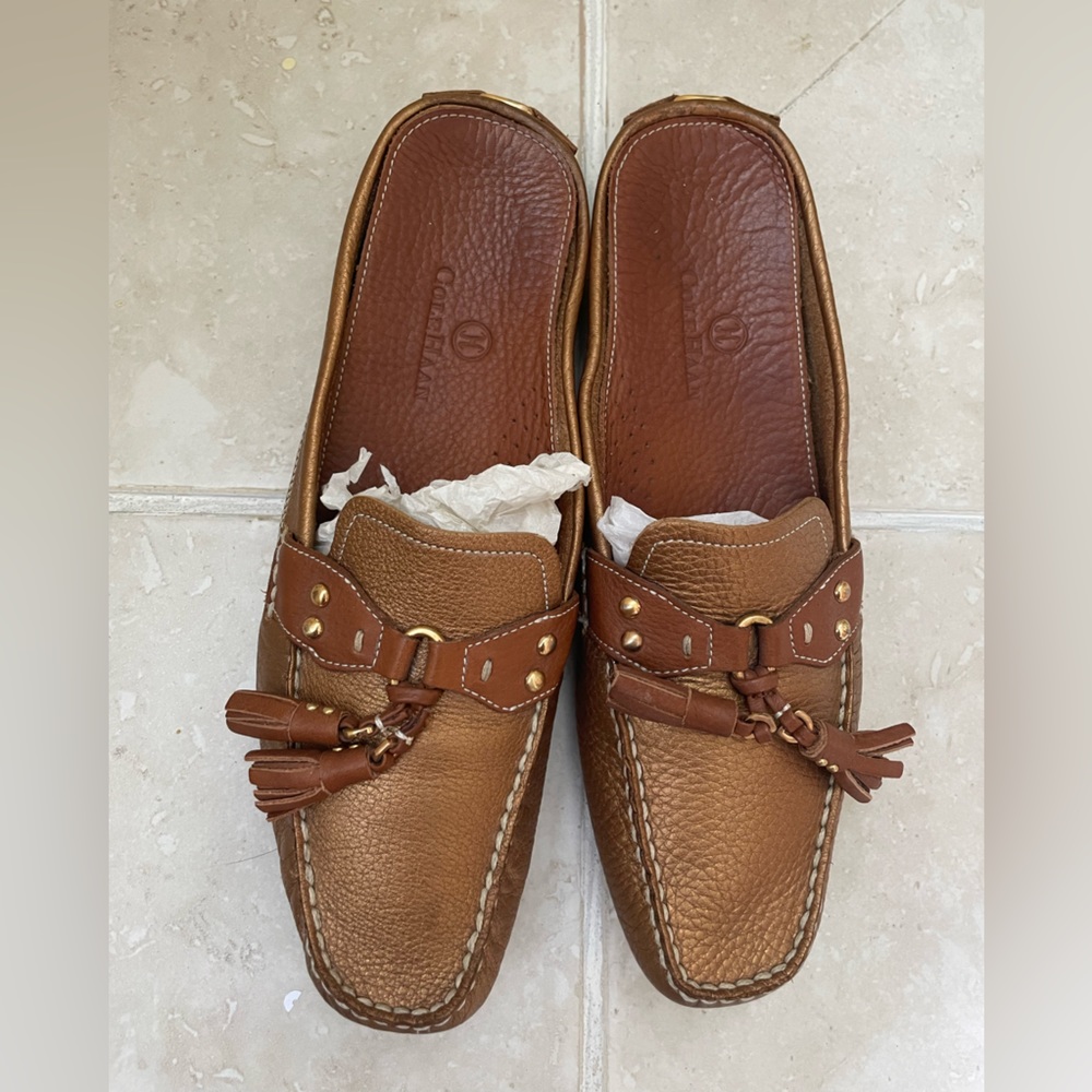 Cole Haan Bronze Hassle Leather Loafer Mules